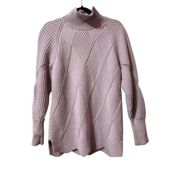 Rebecca Taylor Sweater Knit Wool Mock Neck Lavender Purple Size M - Picture 3 of 6